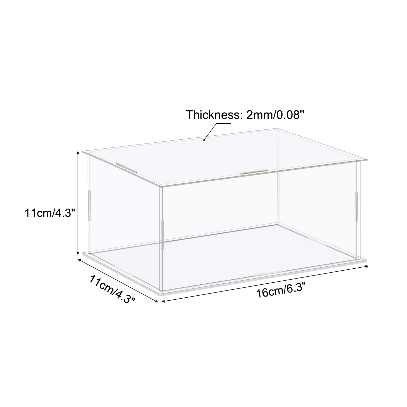 MECCANIXITY Acrylic Display Case Box Clear Dustproof Protection Showcase 6.3x4.3x4.3 Inch for Collectibles Display