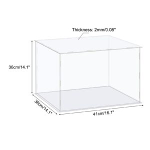 MECCANIXITY Acrylic Display Case Box Clear Dustproof Protection Showcase 16.1x14.1x14.1 Inch for Collectibles Display