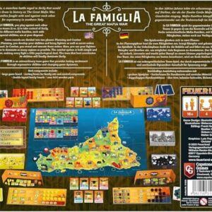 Capstone Games La Famiglia: The Great Mafia War - Capstone Games, 2-vs-2 Team Strategy Board Game, Based in 1980's Sicily, 4 Players, 90-180 Minute Game Play Time, Ages 16+