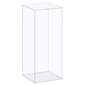 meccanixity acrylic display case box clear dustproof protection showcase 6.3x6.3x16.1 inch for collectibles display