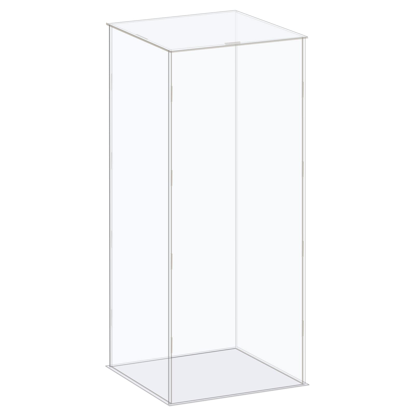 MECCANIXITY Acrylic Display Case Box Clear Dustproof Protection Showcase 6.3x6.3x16.1 Inch for Collectibles Display