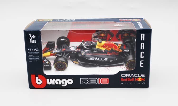 JODIYAAH Bburago 1:43 New 2022 F1 Red Bull Racing RB18 1# Verstappen 11# Perez Special Paint Formula One Alloy Super Toy Car Model (RB18 #1)