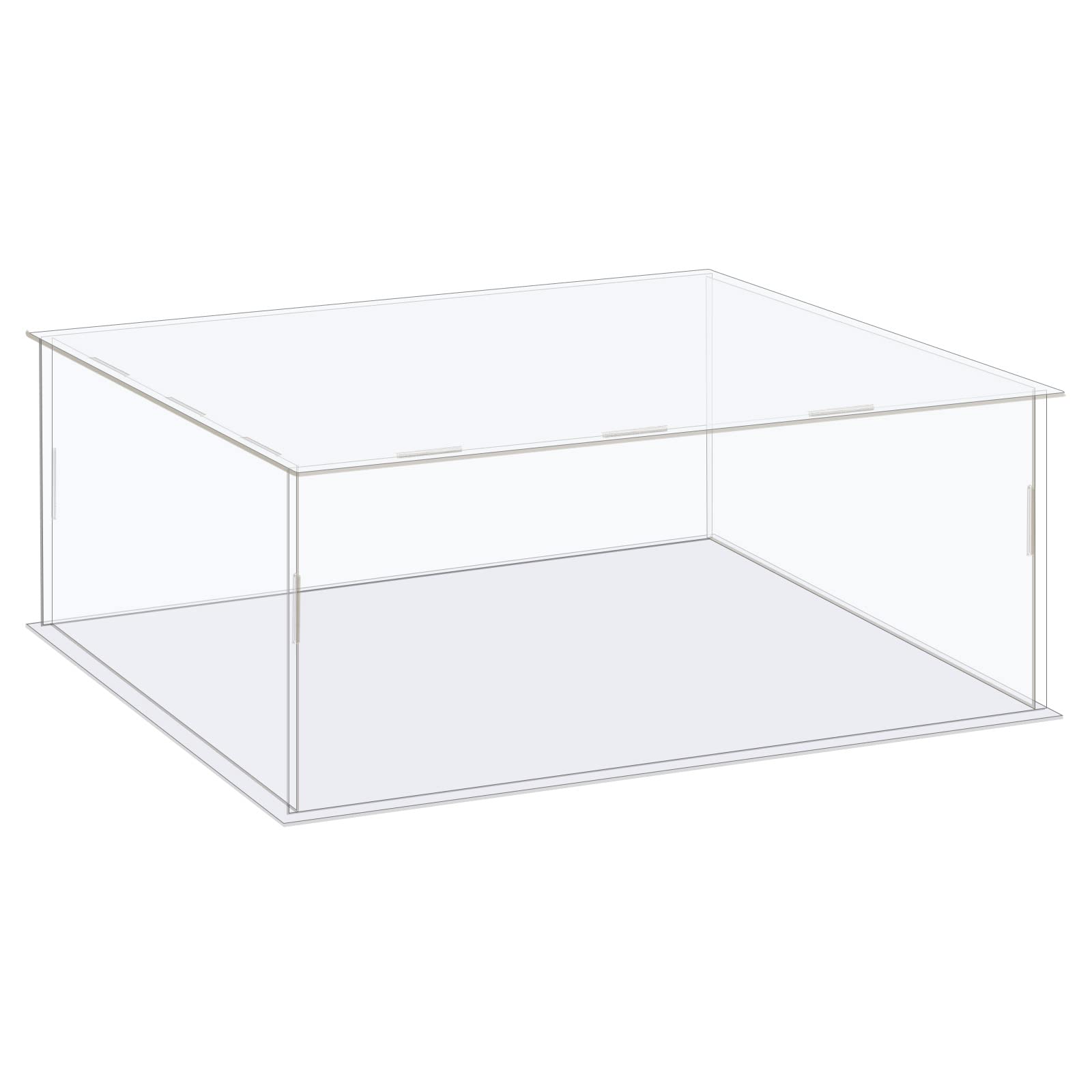 MECCANIXITY Acrylic Display Case Box Clear Dustproof Protection Showcase 14.1x12.2x6.3 Inch for Collectibles Display