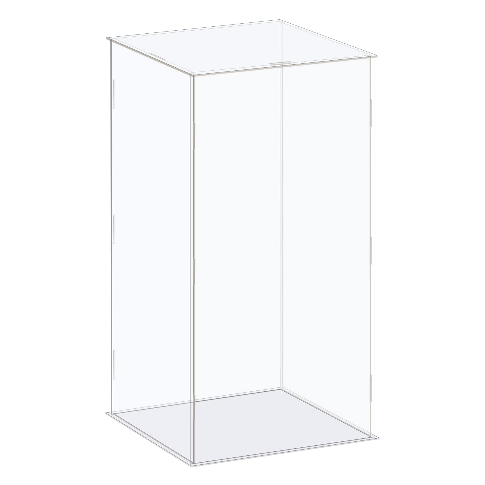 MECCANIXITY Acrylic Display Case Box Clear Dustproof Protection Showcase 6.3x6.3x12.2 Inch for Collectibles Display