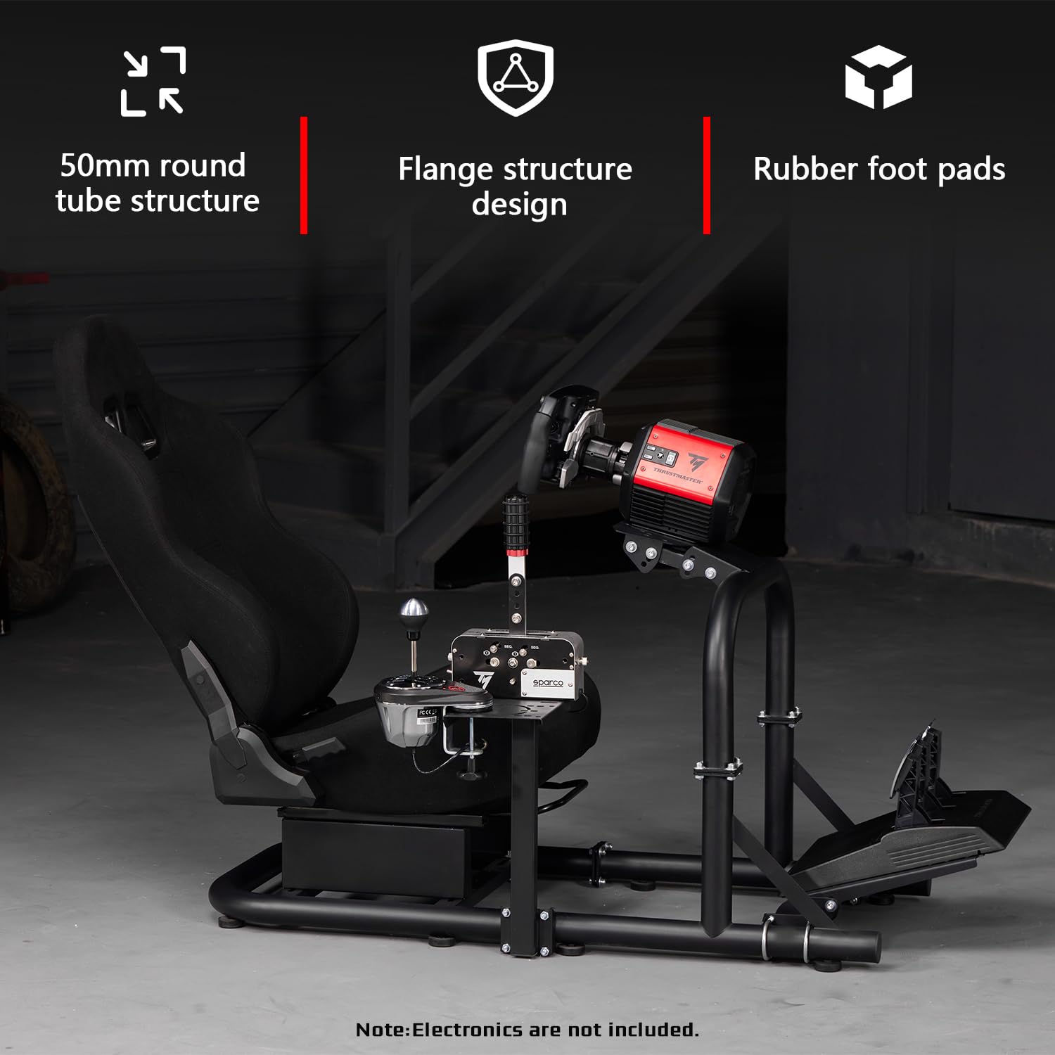 Dardoo G923 Racing Simulator Cockpit Frame with Seat Fits for Logitech/Thrustmaster/Fanatec G29 G920 T80 T150,Adjustable Gaming Wheel Stand with Race Car Seat,Not Included Wheel, Pedal & Handbrake