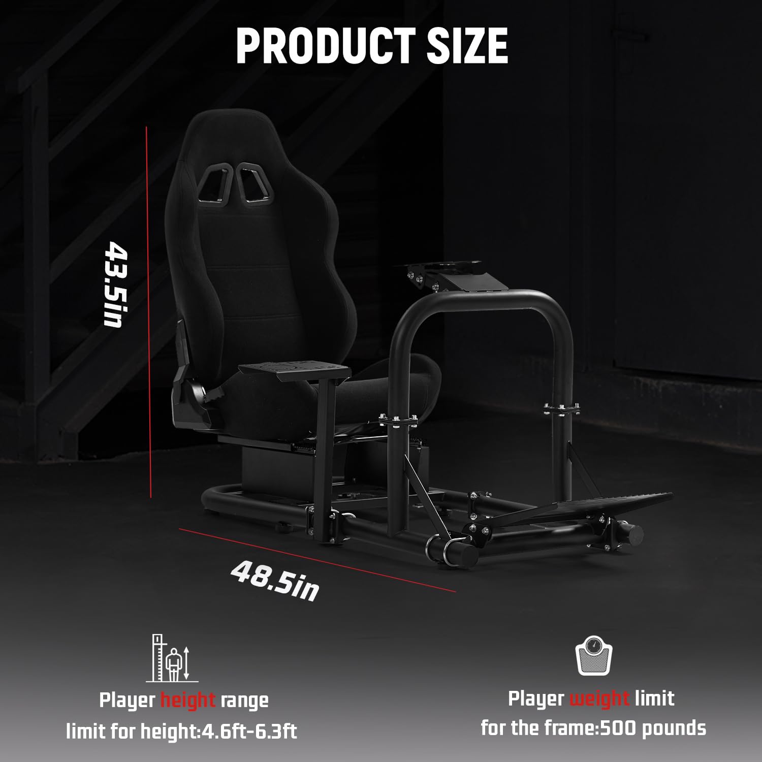 Dardoo G923 Racing Simulator Cockpit Frame with Seat Fits for Logitech/Thrustmaster/Fanatec G29 G920 T80 T150,Adjustable Gaming Wheel Stand with Race Car Seat,Not Included Wheel, Pedal & Handbrake