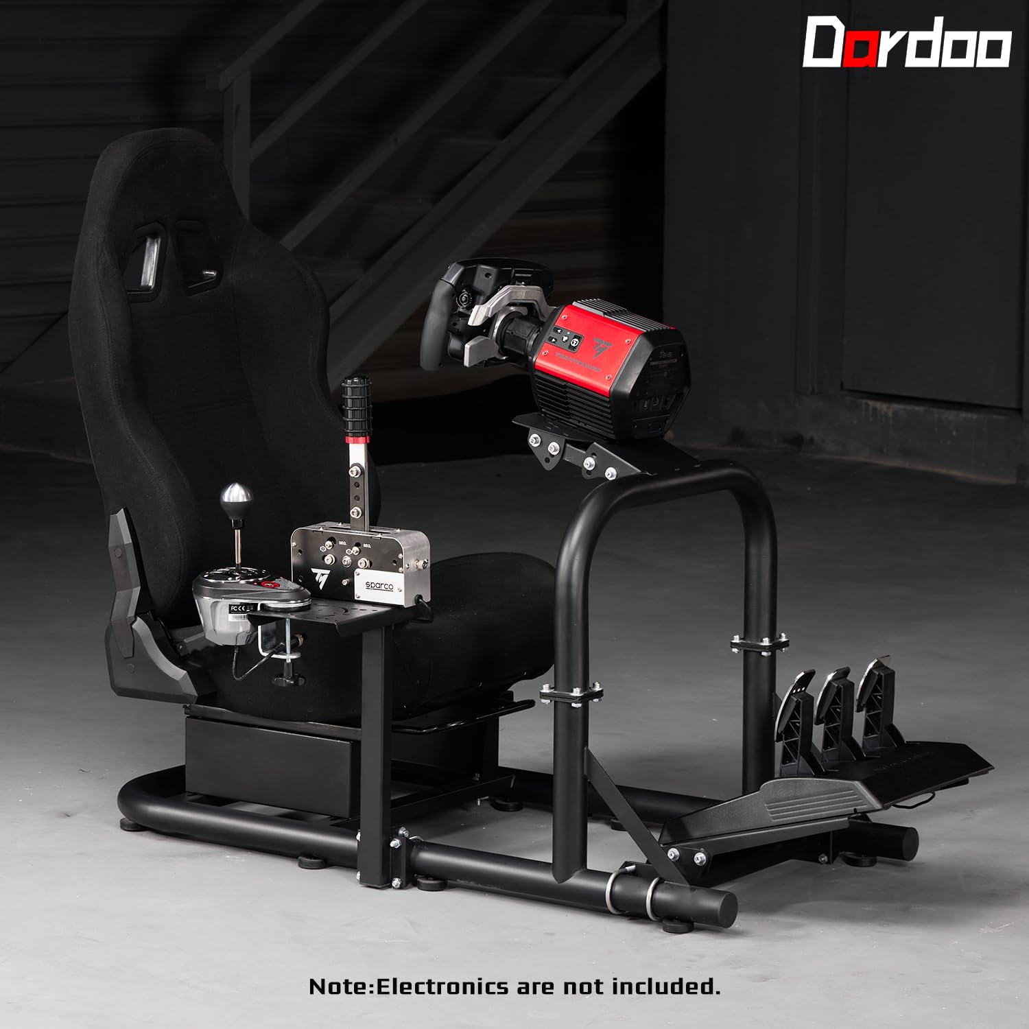 Dardoo G923 Racing Simulator Cockpit Frame with Seat Fits for Logitech/Thrustmaster/Fanatec G29 G920 T80 T150,Adjustable Gaming Wheel Stand with Race Car Seat,Not Included Wheel, Pedal & Handbrake