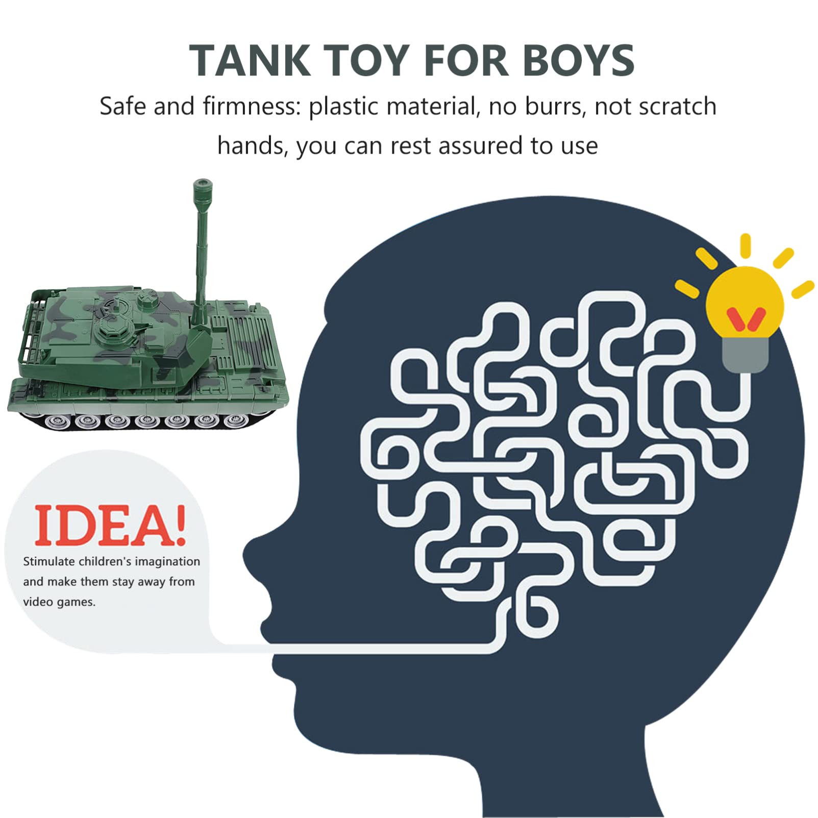 Toddmomy Tank Models Toy Tank Plastic Tanks Kids Toys Mini Tank Toy Vehicle Toys Deck Decorations for Kids Boys Girls