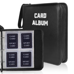 Top Loader Binder Trading Card Binder with Sleeves, Card Album Zipper Binder Sports Cards Holder