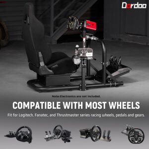 Dardoo G923 Racing Simulator Cockpit Frame with Seat Fits for Logitech/Thrustmaster/Fanatec G29 G920 T80 T150,Adjustable Gaming Wheel Stand with Race Car Seat,Not Included Wheel, Pedal & Handbrake