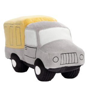 bedtime originals construction zone plush dump truck stuffed toy - gray/yellow