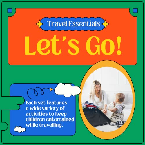 Mom Code Toddler Travel Activities Set - Kids Airplane Essentials | Toys for Travel | Roadtrip & Airplane Activities, Toddler Activity Book