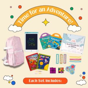 Mom Code Toddler Travel Activities Set - Kids Airplane Essentials | Toys for Travel | Roadtrip & Airplane Activities, Toddler Activity Book