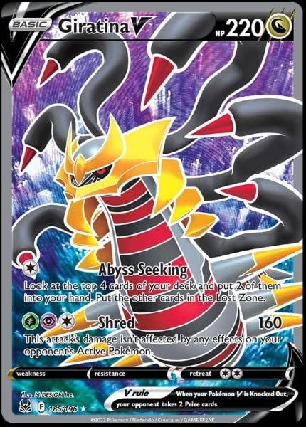 Pokemon - Giratina V - 185/196 Lost Origin Full Art Card