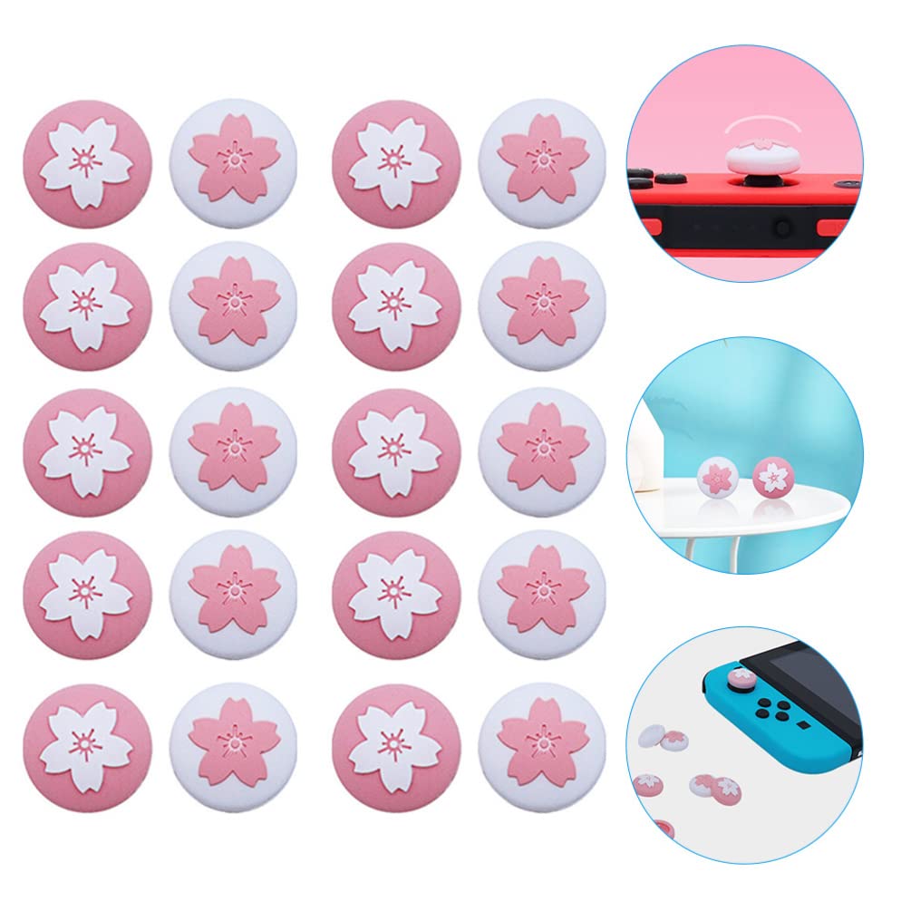 Gatuida 20pcs Plum Blossom Handle Cap Joystick Cover Thumb Stick Cap Lite Thumb Stick Cover Analog Stick Covers Joystick Grip Cap Plum Protective Cap Keycap Rocker Cover