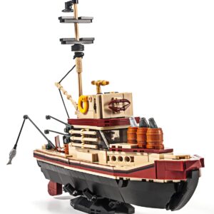 DAHONPA Fishing Boat Shark Ship (592 PCS), City Marine Theme Model Kit with 3 Figures, Educational Toy Gift for Kid and Adult.