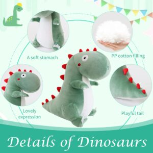 Furvana Cute Dinosaur Stuffed Animal Plush Toy, Adorable Soft Dino Plush Toys, Dinosaur Toy Plushies and Birthday Gifts for Kids Girls Boys (Green, 10 Inch)