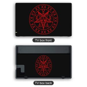 Satanic Wiccan Symbols Goat Sticker Skin for Switch/Switch Lite, Full Set Cute Stickers Protector Cover for Switch Console Joy-Con Dock for Switch