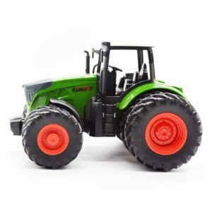 PERKPUTOE Tractor Toy, 1/24 Scale Toy Tractor 8-Wheels Farm Skid Tractor Truck Car 8 Free-Wheels Toy for Kid Age 3+ Christmas Birthday Gift