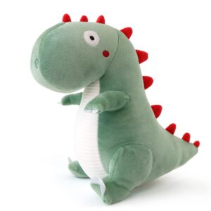 furvana cute dinosaur stuffed animal plush toy, adorable soft dino plush toys, dinosaur toy plushies and birthday gifts for kids girls boys (green, 10 inch)