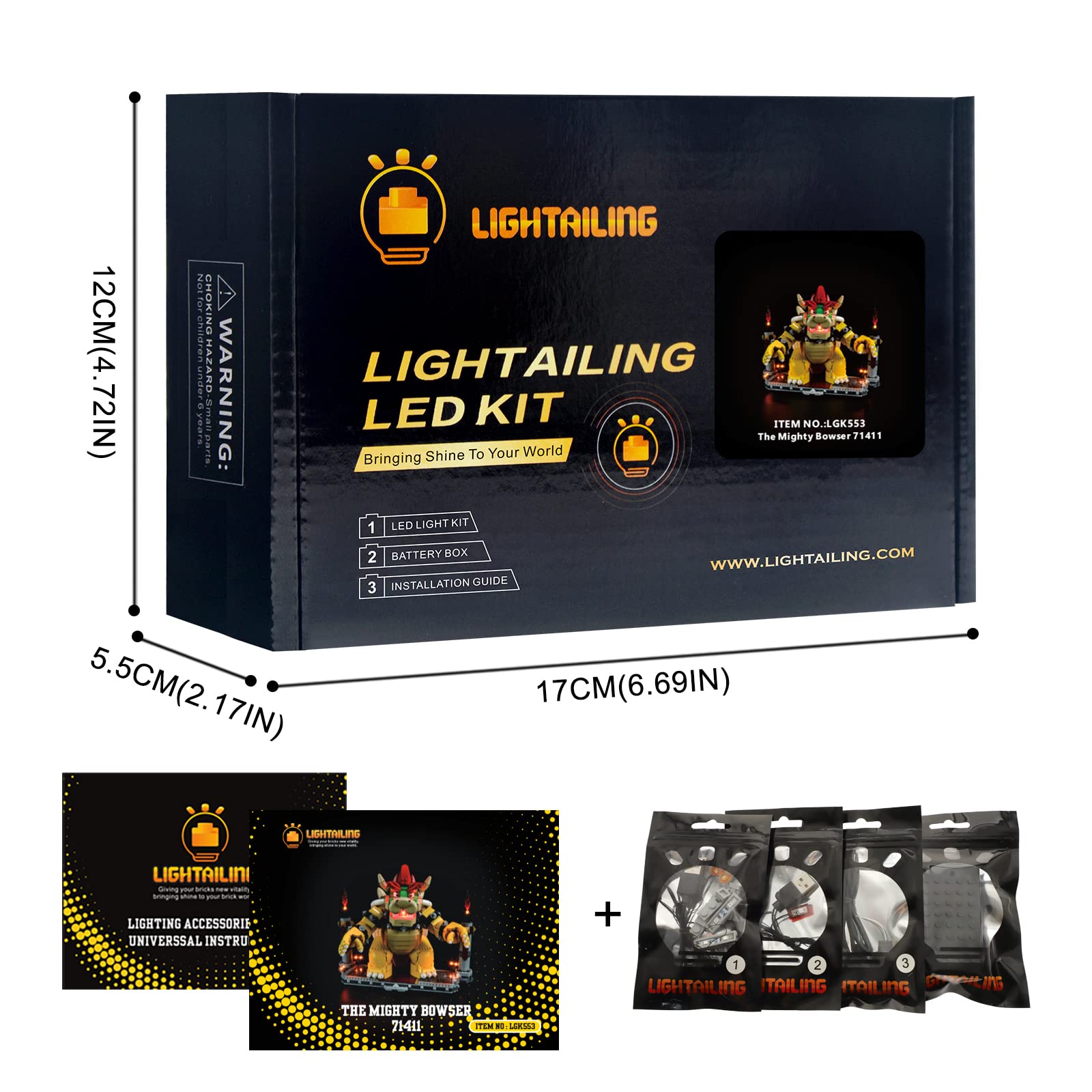 LIGHTAILING Light for 71411 The Mighty-Bowser - Led Lighting Kit Compatible with Building Blocks Model - NOT Included The Model Set