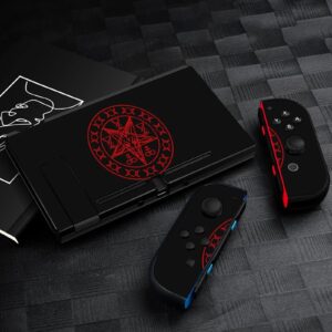 Satanic Wiccan Symbols Goat Sticker Skin for Switch/Switch Lite, Full Set Cute Stickers Protector Cover for Switch Console Joy-Con Dock for Switch