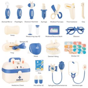 GUEETIC Doctor Kit for Toddlers 3-5 Pretend Play Educational Doctor Toys, Medical Kit with Stethoscope, Doctor Play set for Dentist Doctor, Role Play Toys for 3 4 5 6 years Old Girls Boys Toddler Gift