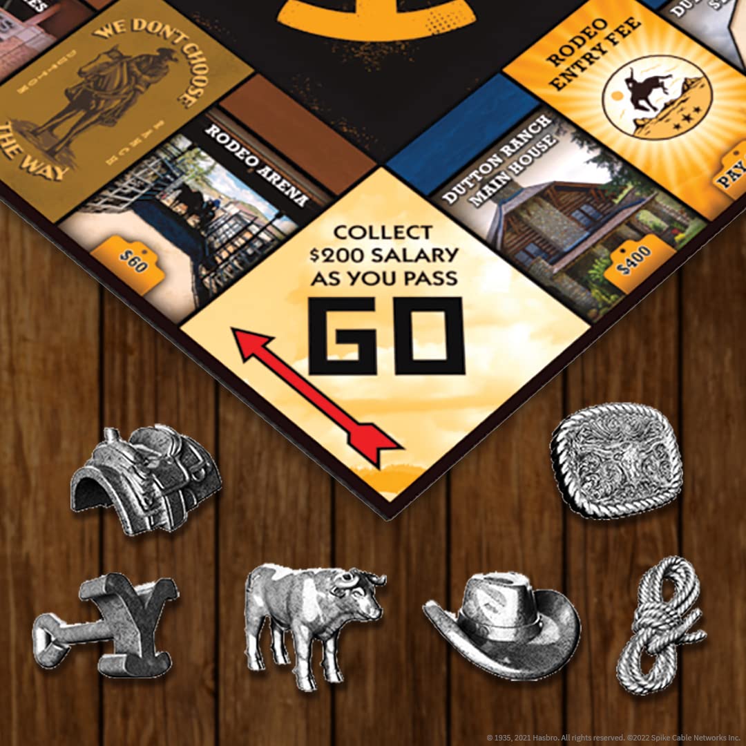 Monopoly: Yellowstone | Buy, Sell, Trade Spaces Featuring Locations from The Paramount Network Show | Collectible Classic Monopoly Game | Officially-Licensed, Yellowstone Game & Merchandise, 6 players