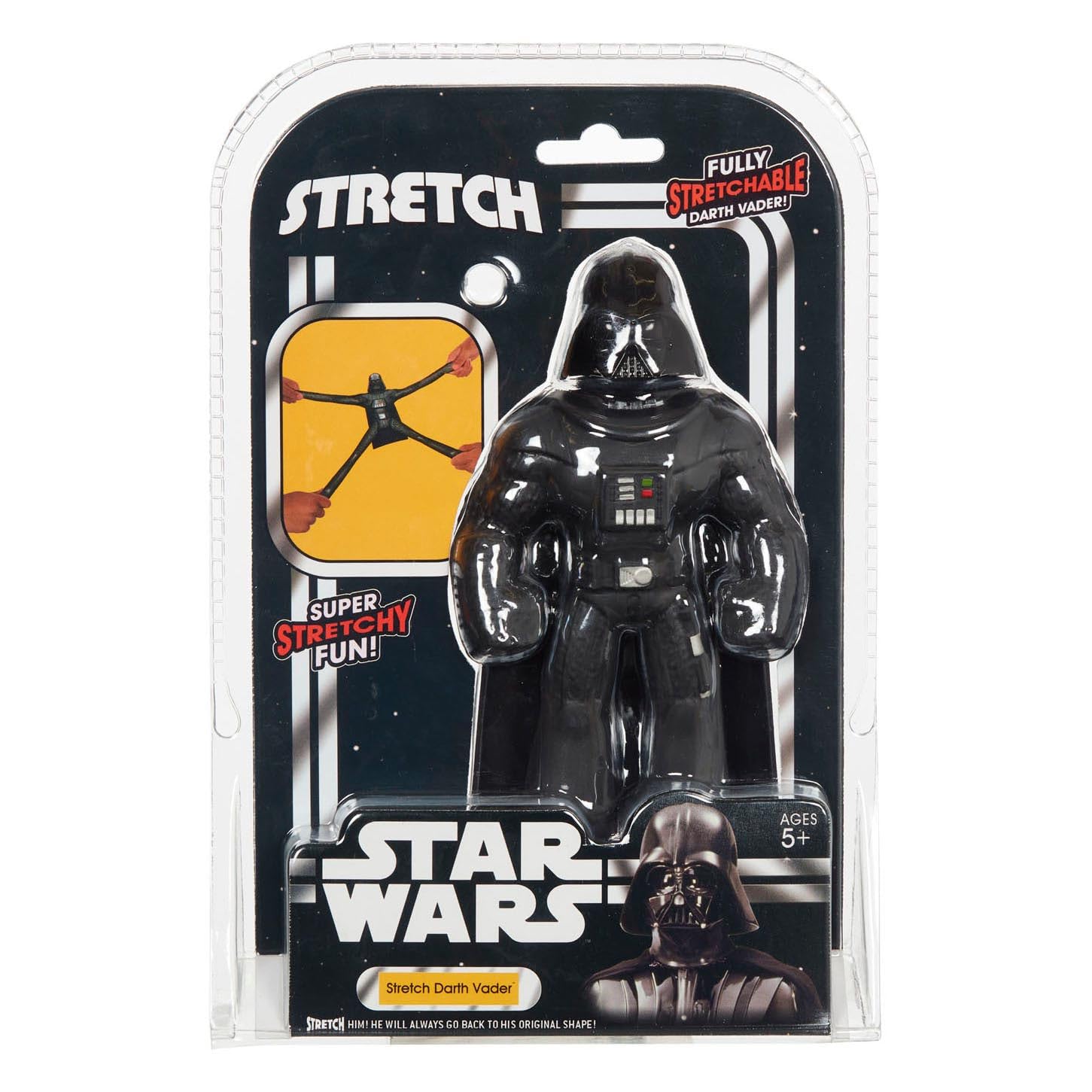 STRETCH ARMSTRONG Stretch Star Wars Darth Vader Action Figure Toy Collectible - Black Helmet Series Lord Mini 7” Stretchy Toys for Jedi or Padawan Ages 5, 6, 7, 8 Multi-colored