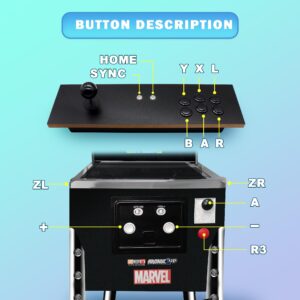 Switch Fighting Stick for Arcade1Up'S Digital Pinball - Expand Your arcade 1up Pinball Games, Play Your Switch on The Pinball, Modded Switch Joysticks Specially Designed for Arcade 1 Up Pinball