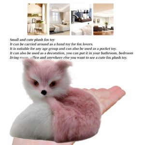 DZYUZK Pink Fox Plush Toy - Cute Realistic Children's Stuffed Animal, Soft Faux Fur (3.94")