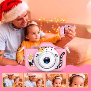 DITUPAN Kids Selfie Camera Toys for 3 4 5 6 7 8 9 10 11 12 Year Old Girls，Christmas Birthday Festival Gift for Kids Camera for Kids Upgrade Digital Camera with 32GB SD Card