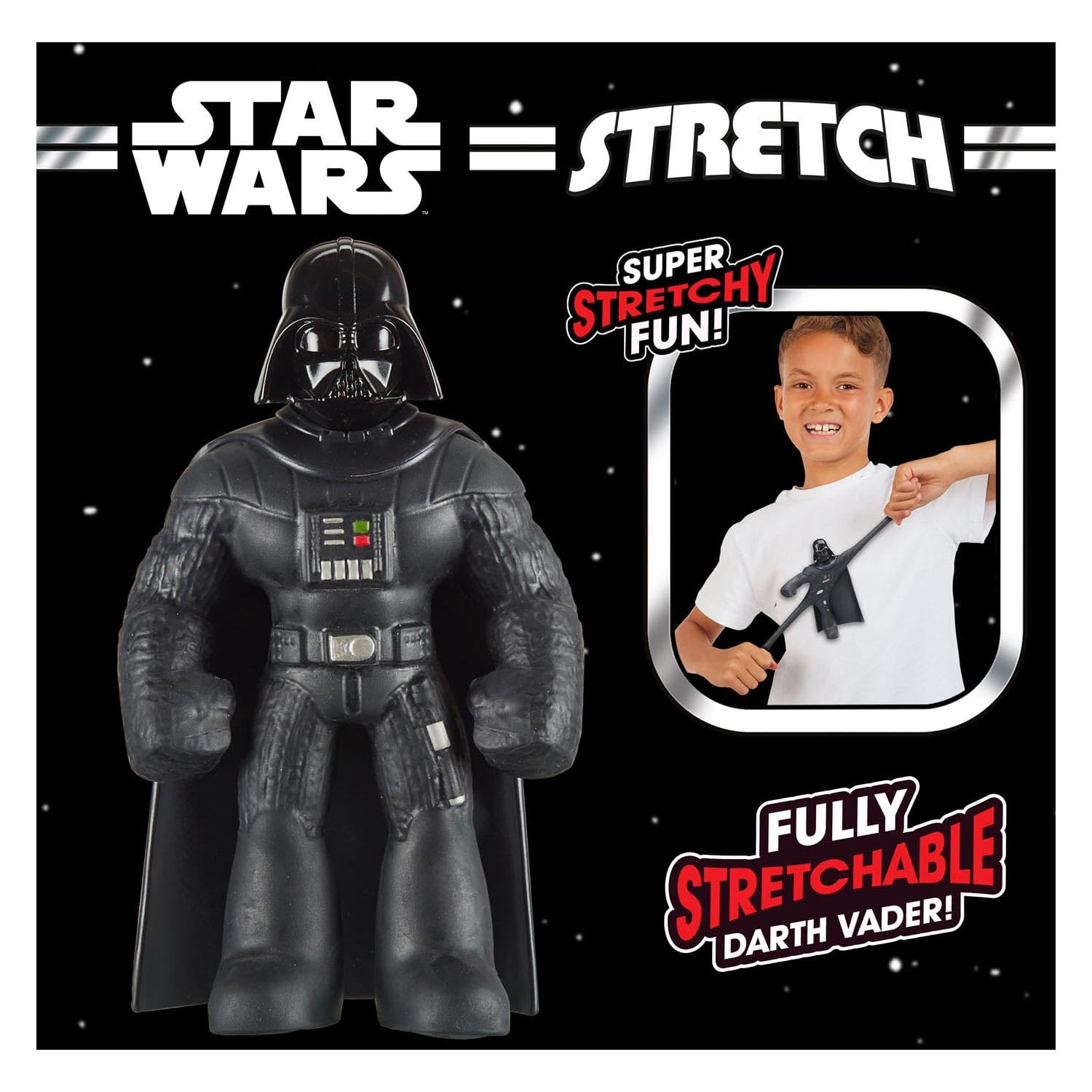 STRETCH ARMSTRONG Stretch Star Wars Darth Vader Action Figure Toy Collectible - Black Helmet Series Lord Mini 7” Stretchy Toys for Jedi or Padawan Ages 5, 6, 7, 8 Multi-colored