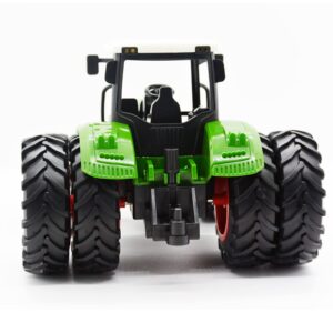 PERKPUTOE Tractor Toy, 1/24 Scale Toy Tractor 8-Wheels Farm Skid Tractor Truck Car 8 Free-Wheels Toy for Kid Age 3+ Christmas Birthday Gift