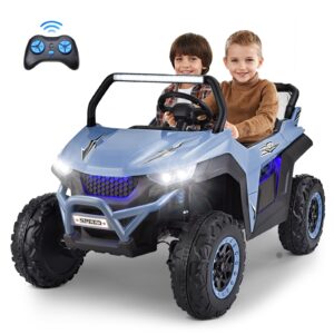 Joywhale 24V 2 Seater Kids Ride on UTV Car 4WD Powerful Electric Vehicle, with Big Battery, 4x75W Strong Motor, Easy-Drag 4WD, Remote Control, Leather Seat, Soft Brake & Suspension, BW-U20 Pro