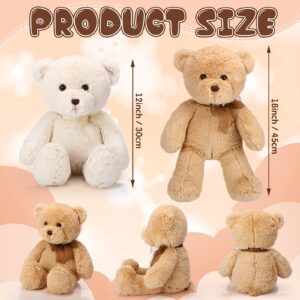 HyDren 2 Pack Plush Bear Stuffed Animals 18 Inch Cute Stuffed Bear Cuddly Bears Plush for Graduation Children's Day Birthday Baby Shower Party Favor Gifts