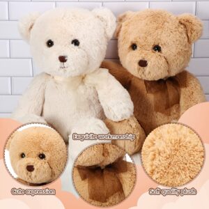 HyDren 2 Pack Plush Bear Stuffed Animals 18 Inch Cute Stuffed Bear Cuddly Bears Plush for Graduation Children's Day Birthday Baby Shower Party Favor Gifts