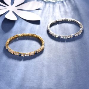 UOOANUO Evil Eye Bracelets for Women 18K Gold and Silver Filled with 4MM Cubic Zirconia Tennis Bracelet Evil Eye Jewelry