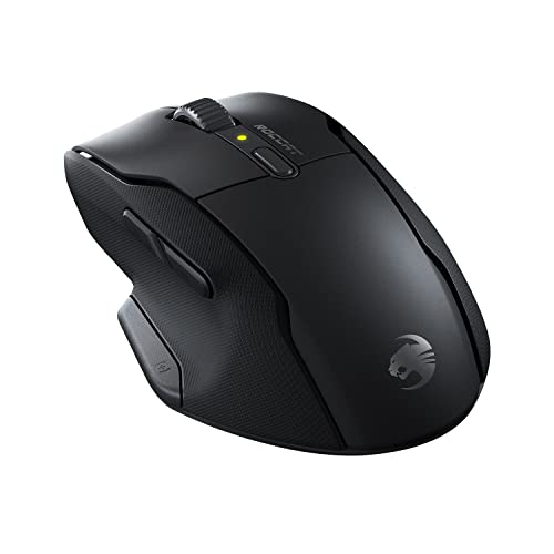 ROCCAT Kone Air - Wireless Ergonomic Gaming Mouse with 800 Hour Battery Life, 19K DPI Optical Sensor, Double-Injected Rubber Side Grips, Programmable Button Design, and Titan Optical Switches - Black