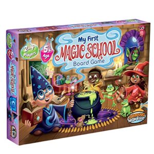 jumping high five my first magic school board game! magical wizard adventure game for 2-4 kids ages 5 and up, learn new skills while casting spells and racing across the enchanted grounds