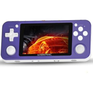 diketigeey rg351p handheld game console 3.5 inch ips screen open source with 16+64g tf 2500 games 64bit ps1 pce 8 hours battery life open source system game player (purple)