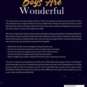 BOYS ARE WONDERFUL: A Motivational Book for Boys about Courage, Strength and Self-Awareness | Collection of Short Stories | Present for Boys