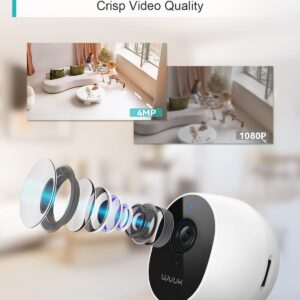 WUUK 4MP Indoor Security Camera, WiFi Camera Indoor Baby Monitor, Pet Camera w/Motion & Human Detection, Night Vision, 24/7 Live View 2-Way Audio, Magnetic Stand, Works w/Alexa & Google Home