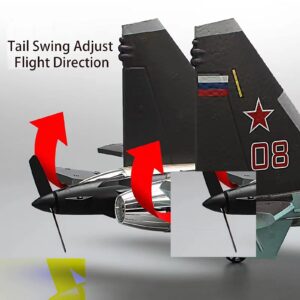 PLRB TOYS RC Plane Remote Control Airplane RTF 4CH Brushless Tail Motor 3D / 6D Stunt Function SU35 Jet Aircraft with Hobby Model 2 Left Hand Throttle