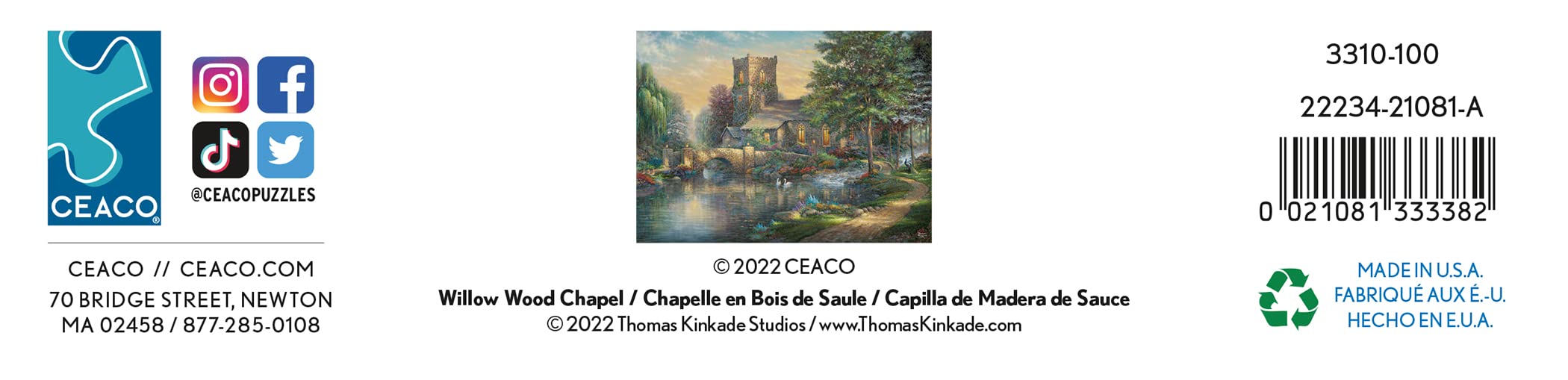 Ceaco - Thomas Kinkade - Willow Wood Chapel - 1000 Piece Jigsaw Puzzle