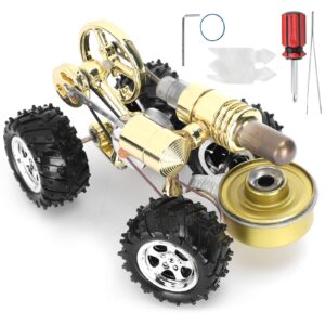 Gugxiom Hot Air Stirling Engine, Stirling Engine Kit, Toy Engine, Car Engineer Generator Model Science Experiment Physical Car Toy, Educational Toy for Teenagers Adults Learning