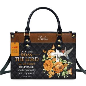 jesuspirit personalized leather bible bags - bless the lord - christian gifts for women - church bags, bible purse, religious bag - jesus stuff bags for women medium size