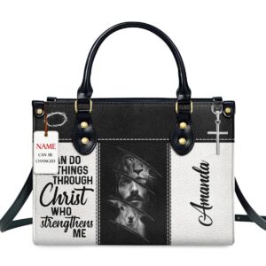 jesuspirit personalized leather bible bags - christian gifts for women - church bags, bible purse, religious bag - i can do all things - christian bags, jesus stuff for women medium size