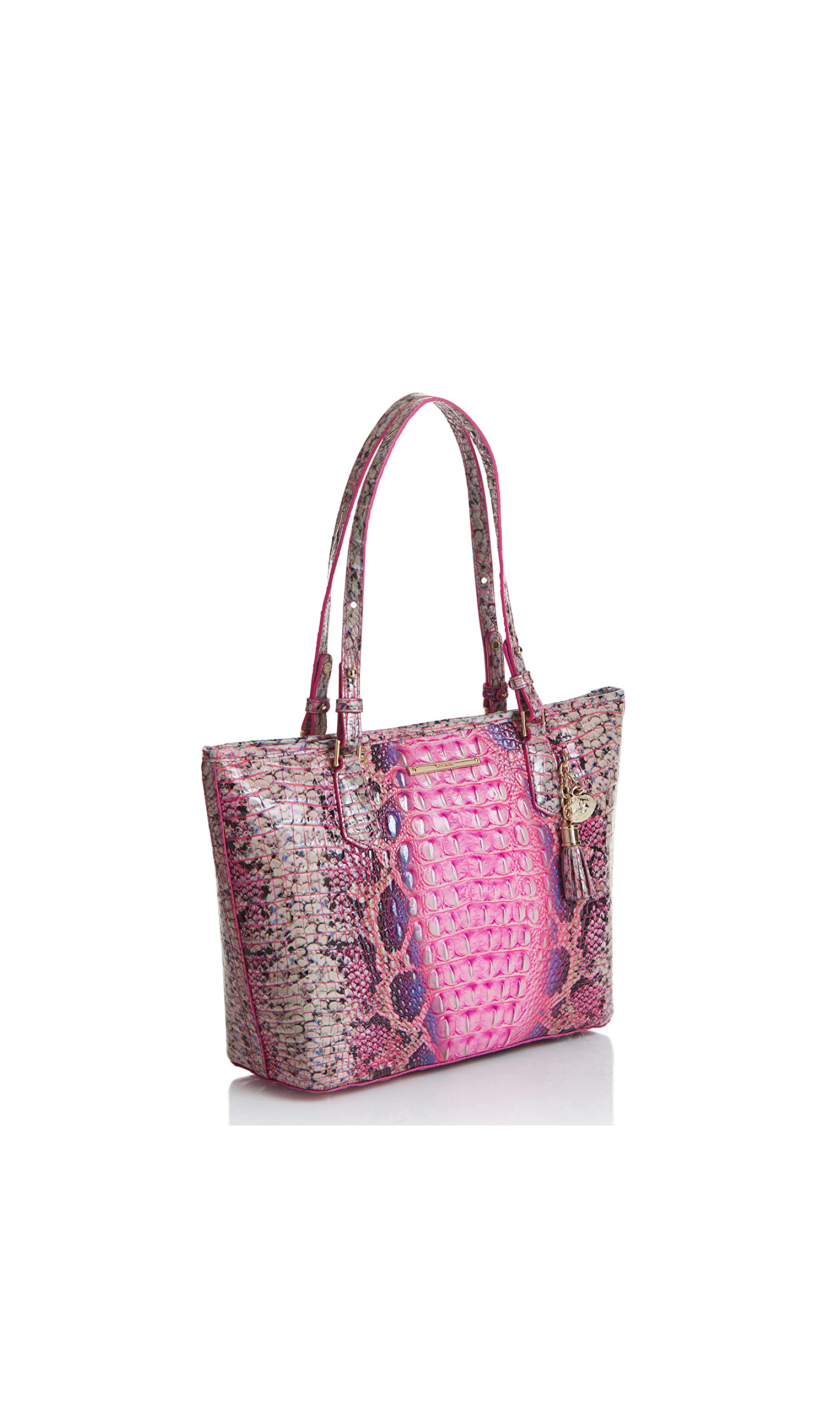 BRAHMIN Pink Cobra Ombre Melbourne Medium Asher