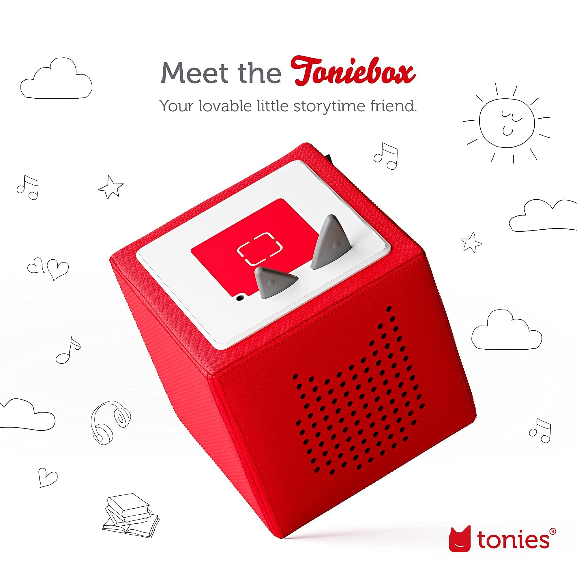 Toniebox Audio Player Dr. Seuss Bundle - Listen, Learn, and Play with One Huggable Little Box - Red